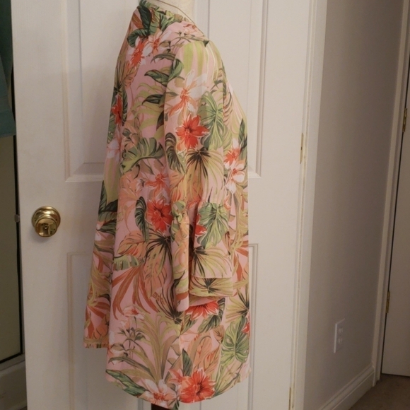 J. Jill Pink Tropical Floral Bell Sleeve Tunic - Picture 9 of 15
